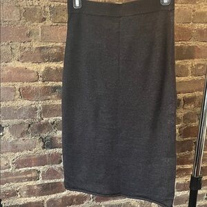 OAK + FORT Rib-Knit Charcoal Pencil Skirt